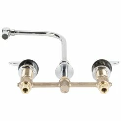T&S Brass And Bronze Works T&S B-2853-RSW Deck Mount Easy Install 2.2 GPM Faucet With 8" Centers, 7" Gooseneck, And Quarter Turn Eterna Cartridges -T&S Brass-shop 921511