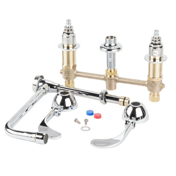 T&S Brass And Bronze Works T&S B-2863 Deck Mount Easy Install 2.2 GPM Faucet With 8" Centers, 8 1/2" Gooseneck, 4" Wrist Action Handles, Eterna Cartridges, And Vacuum Breaker 6 T&S Brass And Bronze Works T&S B-2863 Deck Mount Easy Install 2.2 GPM Faucet With 8" Centers, 8 1/2" Gooseneck, 4" Wrist Action Handles, Eterna Cartridges, And Vacuum Breaker - Image 6