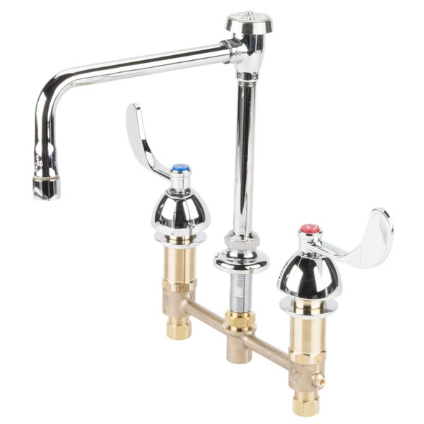 T&S Brass And Bronze Works T&S B-2863 Deck Mount Easy Install 2.2 GPM Faucet With 8" Centers, 8 1/2" Gooseneck, 4" Wrist Action Handles, Eterna Cartridges, And Vacuum Breaker 1 T&S Brass And Bronze Works T&S B-2863 Deck Mount Easy Install 2.2 GPM Faucet With 8" Centers, 8 1/2" Gooseneck, 4" Wrist Action Handles, Eterna Cartridges, And Vacuum Breaker