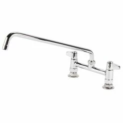 T&S Brass And Bronze Works Equip By T&S 5F-8DLX18 Deck Mount Swivel Base Mixing Faucet With 18 1/8" Swing Nozzle And 8" Centers - ADA Compliant