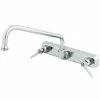 T&S Brass And Bronze Works T&S B-1125-XS Wall Mount Workboard Faucet With 8" Centers, 6" Swing Nozzle, Escutcheon, And Tailpieces