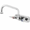 T&S Brass And Bronze Works T&S B-1117 Wall Mounted Workboard Faucet With 4" Centers - 10" Swing Nozzle
