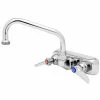 T&S Brass And Bronze Works T&S B-1118 Wall Mounted Workboard Faucet With 4" Centers - 12" Swing Nozzle